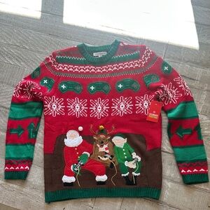 Celebrate Together Holiday Sweater “Gamer” for Kids Size L NWT